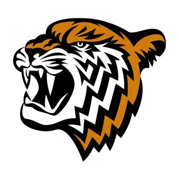 Tiger head, vector illustration, stylized logo with tiger head Stock Illustration