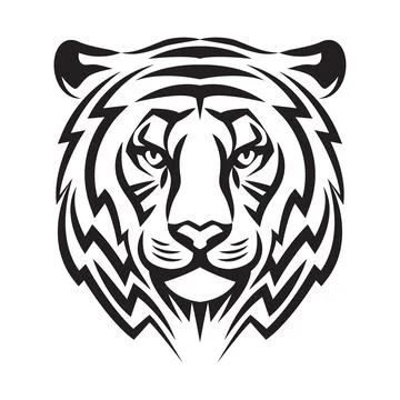 Tiger head, vector illustration, stylized logo with tiger head Stock Illustration
