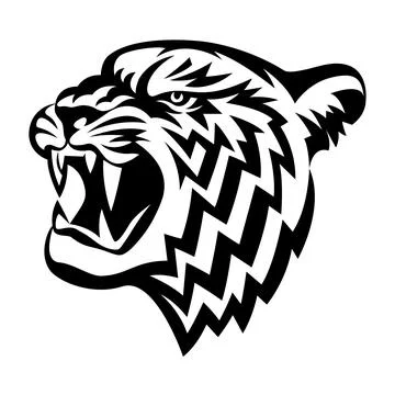 Tiger head, vector illustration, stylized logo with tiger head Stock Illustration