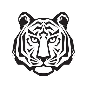 Tiger head - vector logo template concept silhouette illustration. Stock Illustration