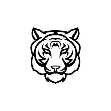 Tiger head vector on white background Illustrazione stock