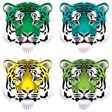 Tiger heads Stock Illustration
