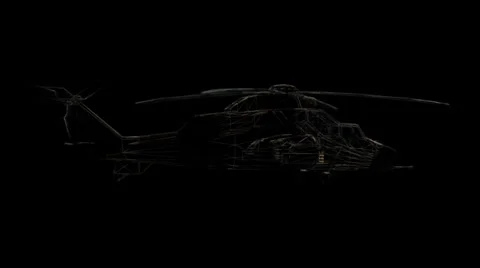 Tiger Helicopter Animation 2 - Alpha 動画素材 25097228
