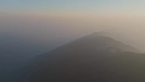 Tiger Hill View Point in Darjeeling, West Bengal, 4K drone view at sunrise. Stock Footage 341911280