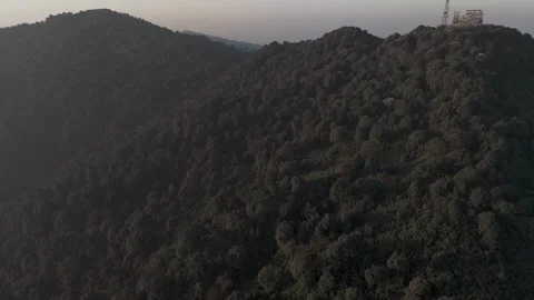 Tiger Hill View Point in Darjeeling, West Bengal, 4K drone view at sunrise. Stock Footage 341913347