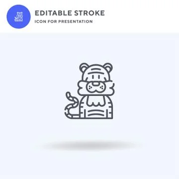 Tiger icon vector, filled flat sign, solid pictogram isolated on white, logo  イラスト素材