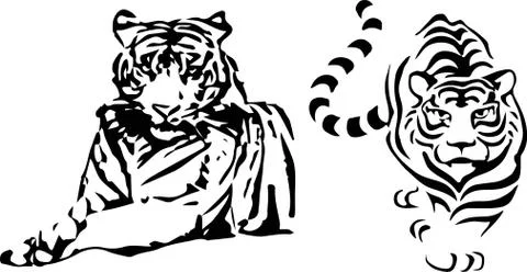 Tiger icon on white background Stock Illustration