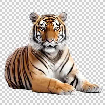 Tiger isolated on white background. Transparent use for T shirt screen, fab.. Illustrazione stock