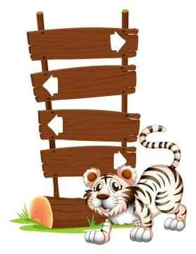A tiger in a jumping position Stock Illustration