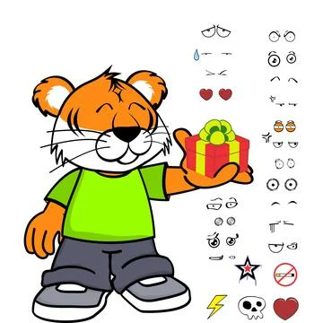 Tiger kid toon Stock Illustration
