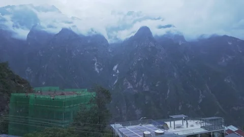 Tiger Leaping Gorge High Trail With Majestic Mountains And Clouds Stock Footage 335275217