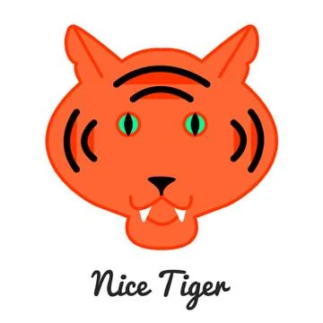 Tiger logo or icon in vector, color illustration 스톡 일러스트