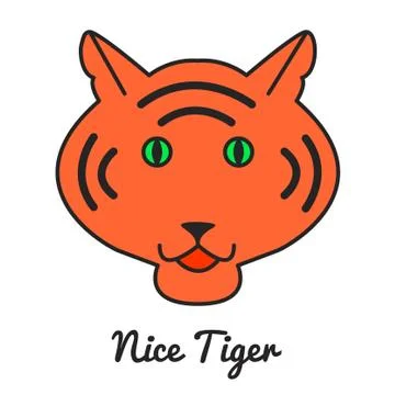 Tiger logo or icon in vector, color illustration, vector wild cat Stock Illustration