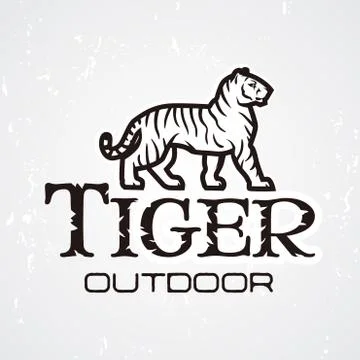 Tiger logo vector. Mascot design template. Shop or product illustration Stock Illustration