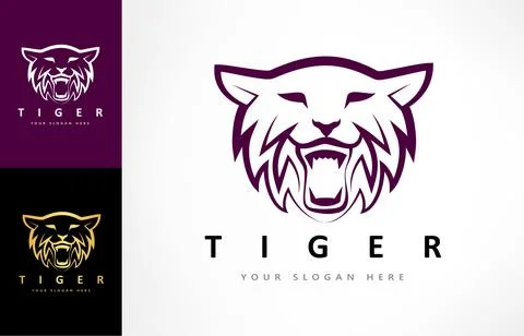 Tiger logo vector. Predatory wild animal design. Stock Illustration