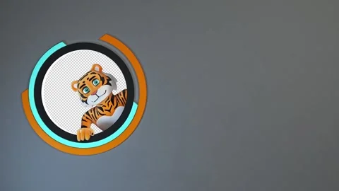 Tiger look from circle Video Loop and Alfa Channel Stockbeeldmateriaal 163285870