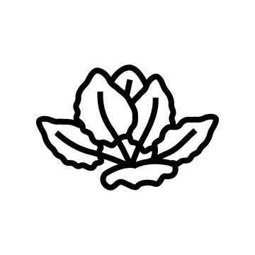 Tiger lotus line icon vector illustration イラスト素材