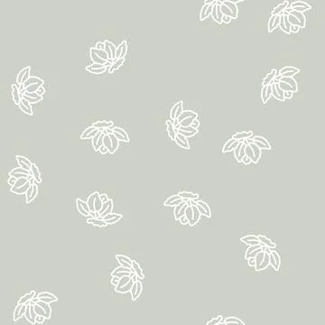 Tiger lotus line seamless pattern Illustrazione stock