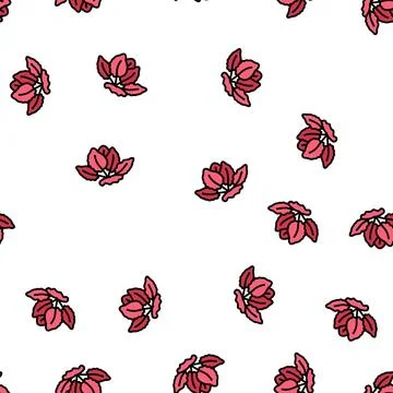 Tiger lotus vector seamless pattern Stock Illustration