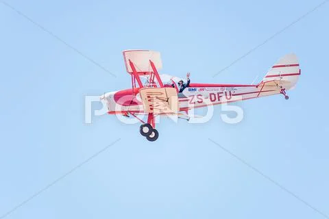 Tiger Moth fly-by Stock Photos