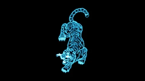 Tiger Neon Glowing Animation Stock-Footage 251676206