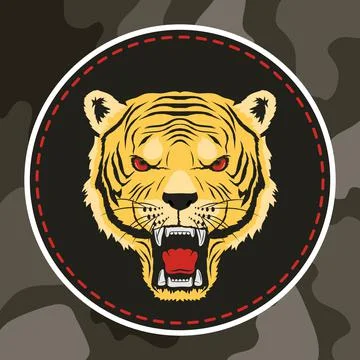 Tiger patch poster Stock Illustration