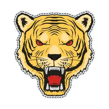 Tiger patch retro style Stock Illustration
