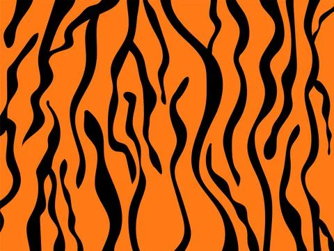 Tiger pattern with black and orange stripes. Animal print background for your Illustrazione stock