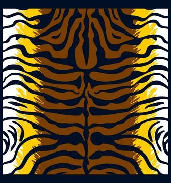 Tiger pattern on black background Stock Illustration