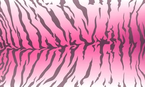 Tiger pattern design, vector pink illustration for girls background. Texture. Stock Illustration