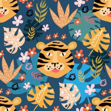 Tiger pattern Stock Illustration