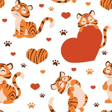 Tiger pattern. Seamless stripped wild animal texture for greeting cards Illustrazione stock