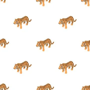 Tiger pattern seamless vector Stock Illustration