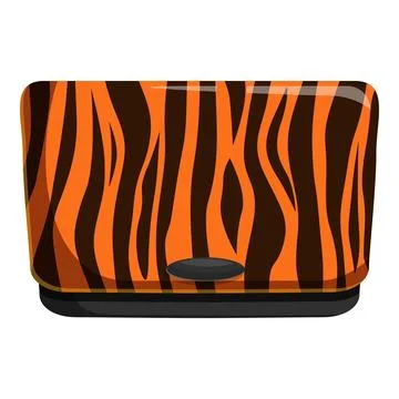Tiger pattern wallet closing with button showing animal print design Stock Illustration