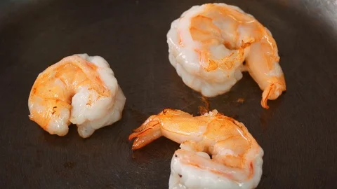 Tiger prawns on grills Stock Footage 99438098