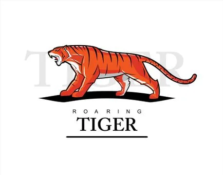 Tiger. roaring tiger. Stock Illustration