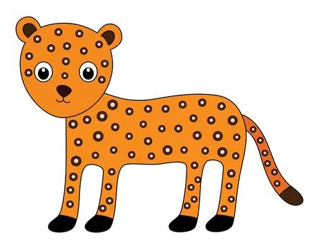A tiger with a sad face isolated on a white background Stock Illustration