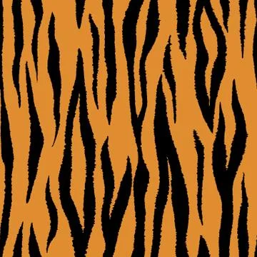 Tiger seamless pattern. Bengal cat orange safari repeat print. Vector wild an Stock Illustration