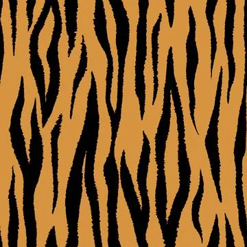 Tiger seamless pattern. Bengal cat orange safari repeat print. Vector wild イラスト素材