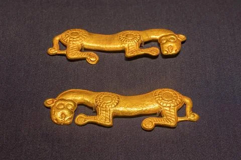 Tiger shaped decorative plaque Foto stock