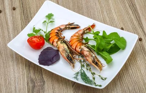 Tiger shrimps Stock Photos