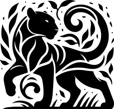 Tiger silhouettes icon logo Stock Illustration
