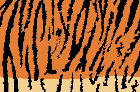 Tiger skin pattern vector illustration. Fashion animal print Stock Illustration