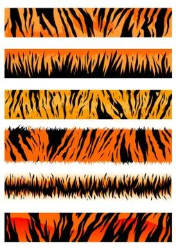 Tiger skin patterns Stock Illustration