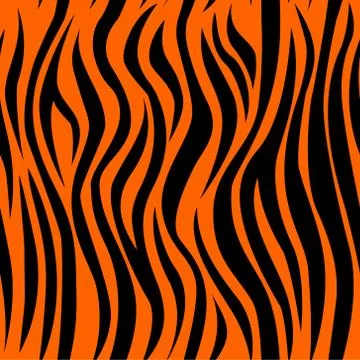 Tiger skin seamless pattern. Exotic tiger skin drawing, fashionable orange Stock Illustration