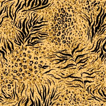 Tiger skin seamless pattern Stock Illustration