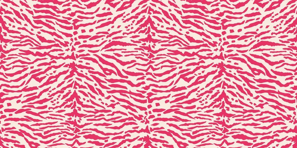 Tiger Skin Texture Seamless Pattern Vector in Hot Pink Stock Illustration