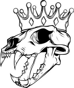 Tiger skull with crown vector illustration design Stock-Illustration