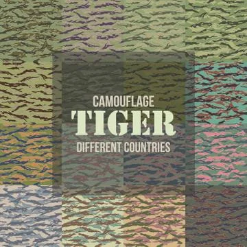 Tiger stripe Camouflage seamless patterns Stock Illustration