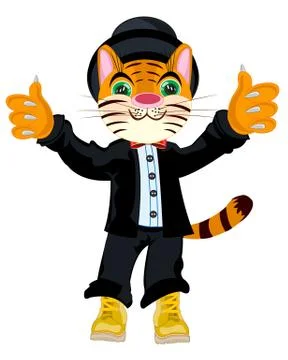 Tiger in suit Stock Illustration